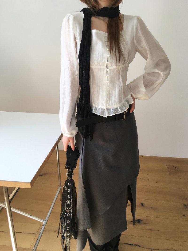 First love tie blouse