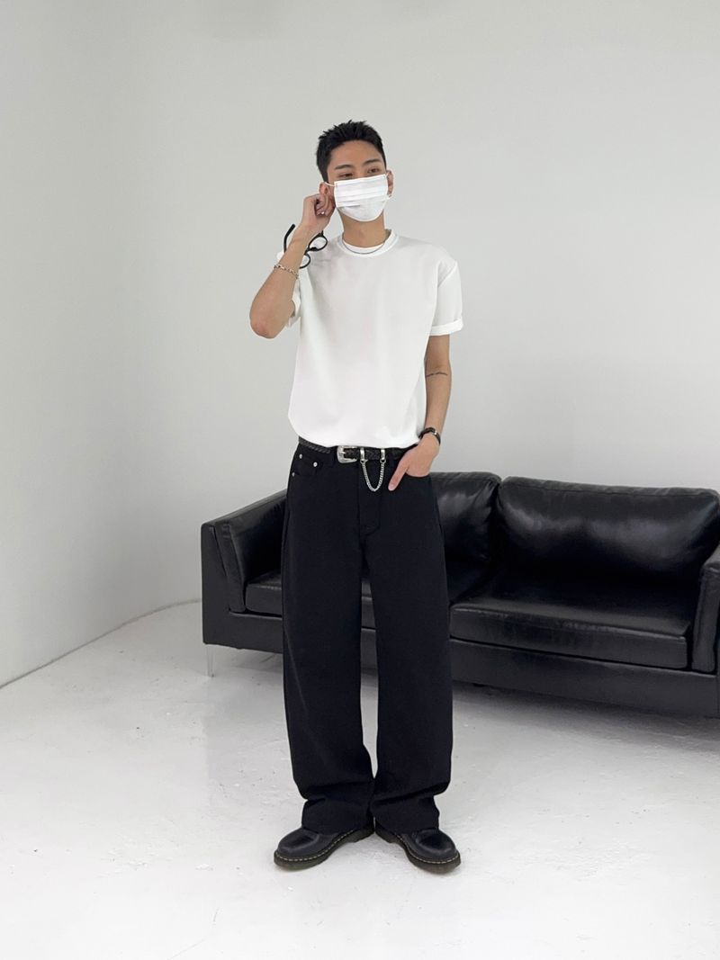 RO Relaxed Semi-Wide Cotton Pants (2C)