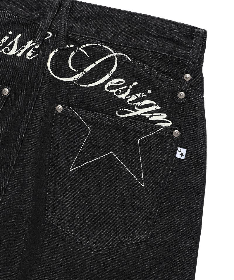 W MILKY WAY DENIM PANTS BLACK(CV2FFFD111A)