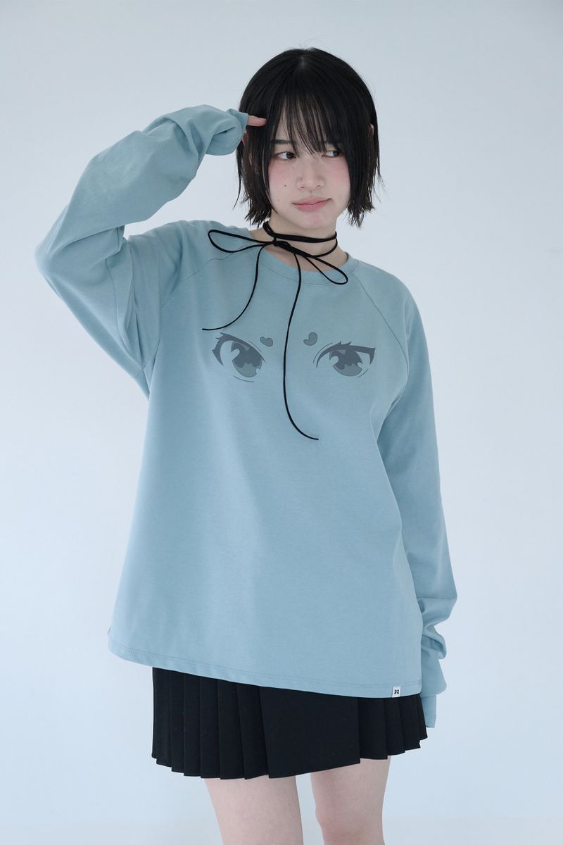 MIRE EYES RAGLAN T DUSTY BLUE