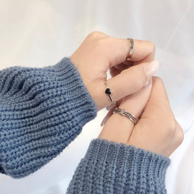 Mood heart layered ring (2 color)