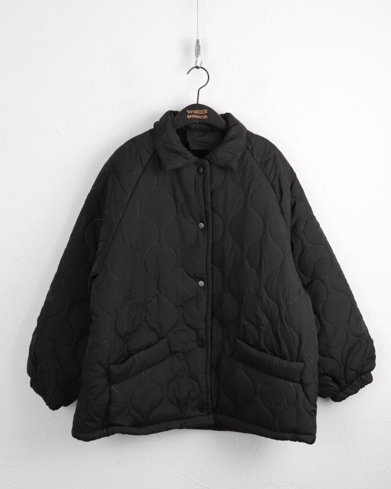 Naka fur lining boxy quilted padded jumper