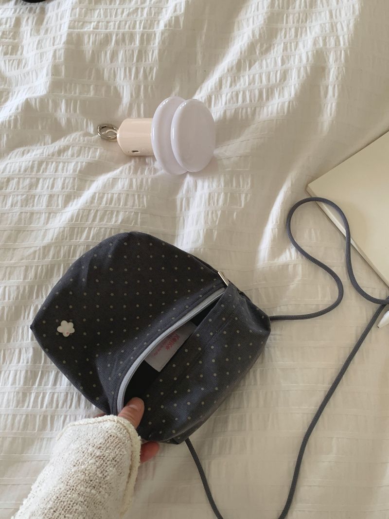 mini pocket bag - grey dot