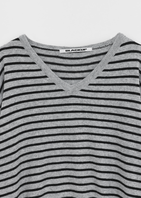 [MADE] Derromell V-neck Stripe Knit