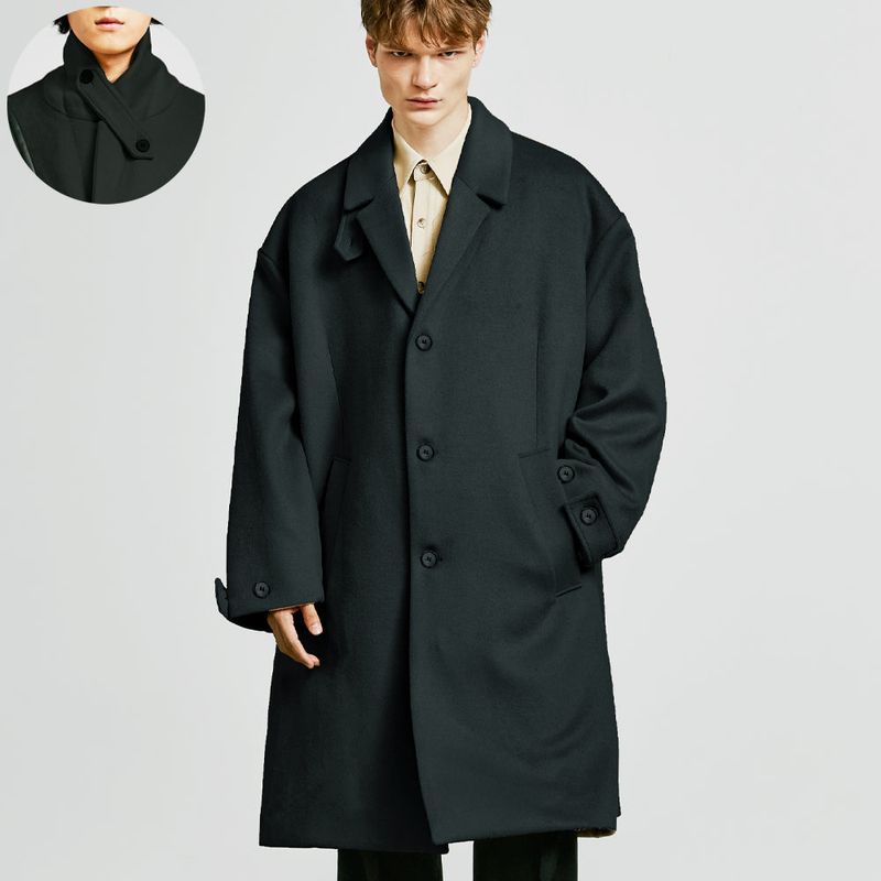 S SY（エスエスワイ）の「collar up single overfit coat black（Jackets/Outerwear）」