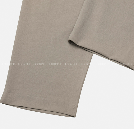 Deface Front Turtle Back Banding Wide Slacks
