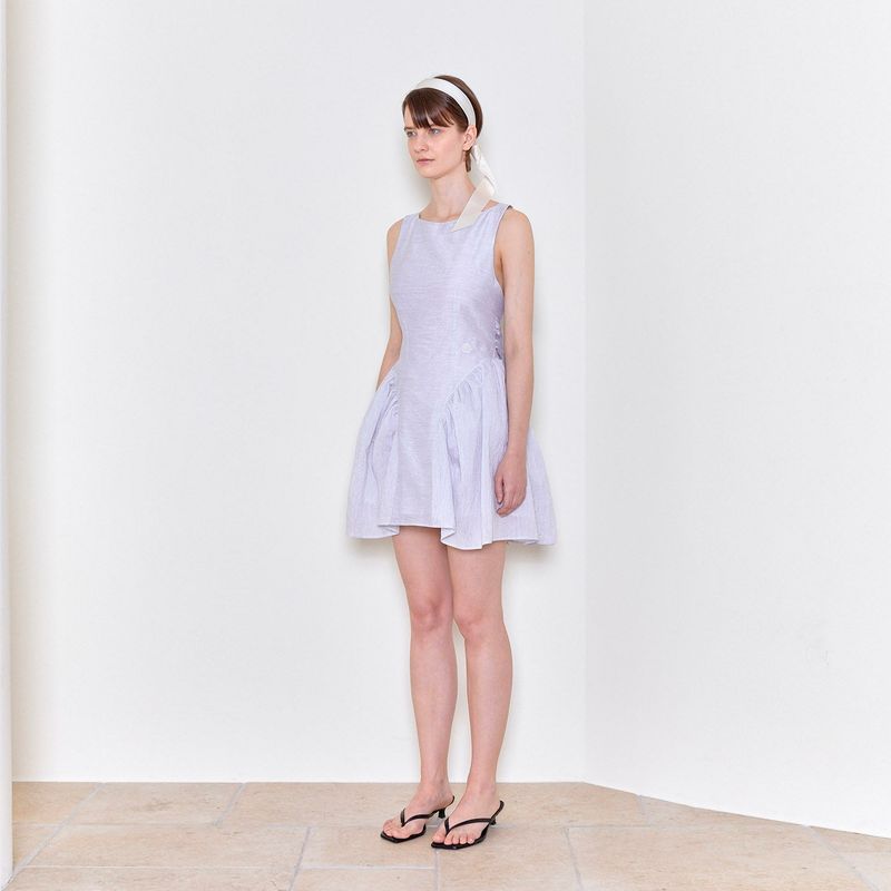  'La Mer' Blue grey Shirring Skirt Dress