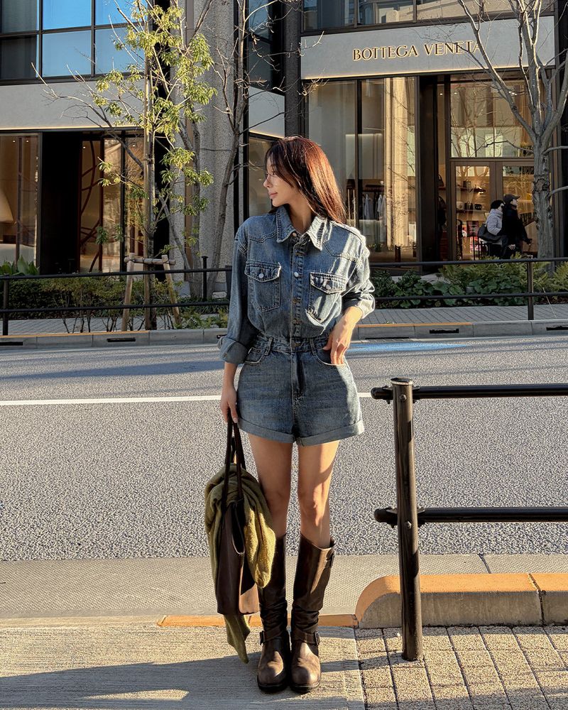 Lavas denim jumpsuit