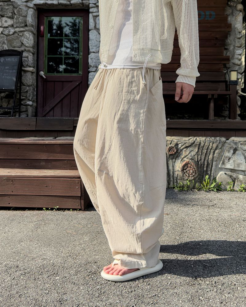 Beo Curved Linen Balloon Pants