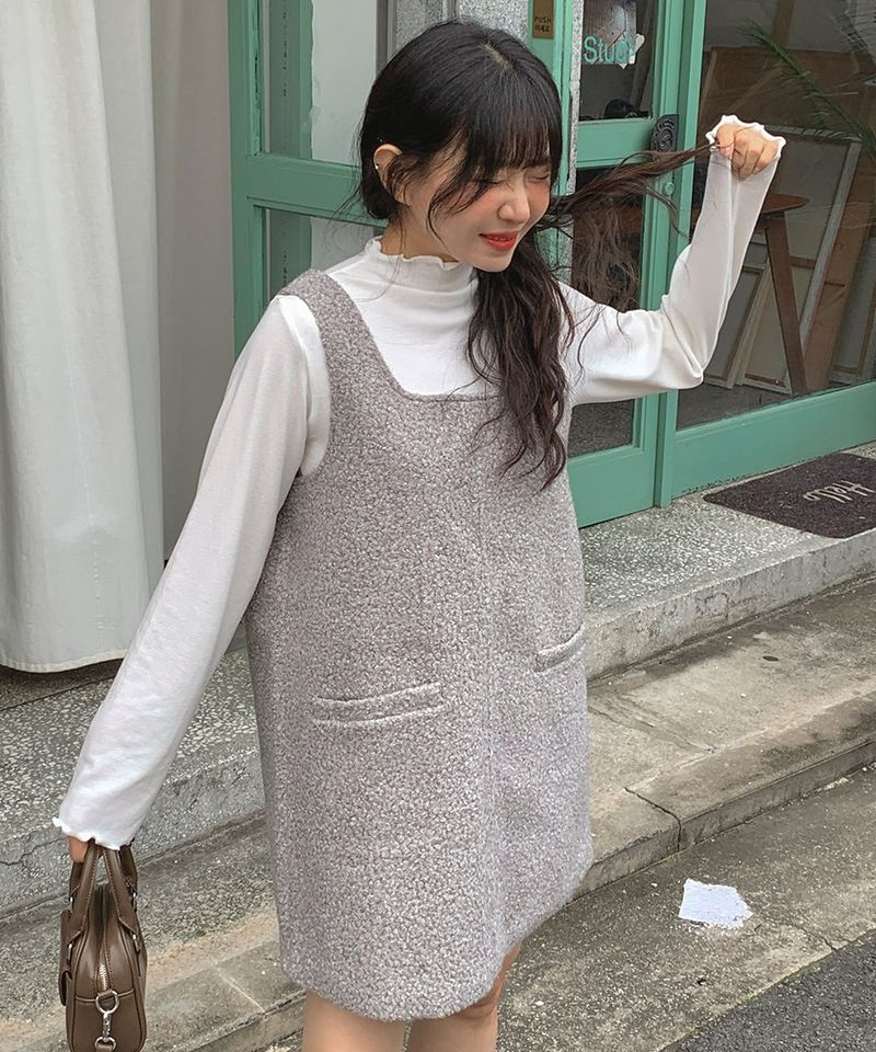Winter Bouclé Bustier Mini Dress