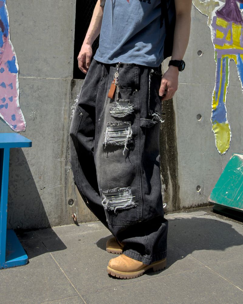 Devon Carpenter Wide Distressed Denim