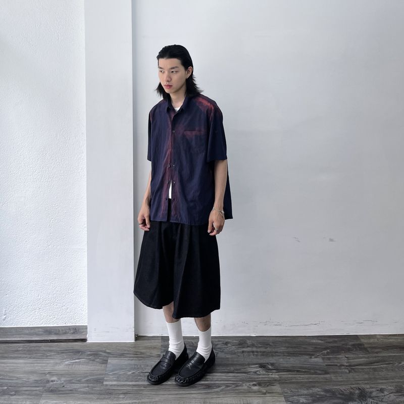 Mottled Wash Drop-Shoulder Shirt