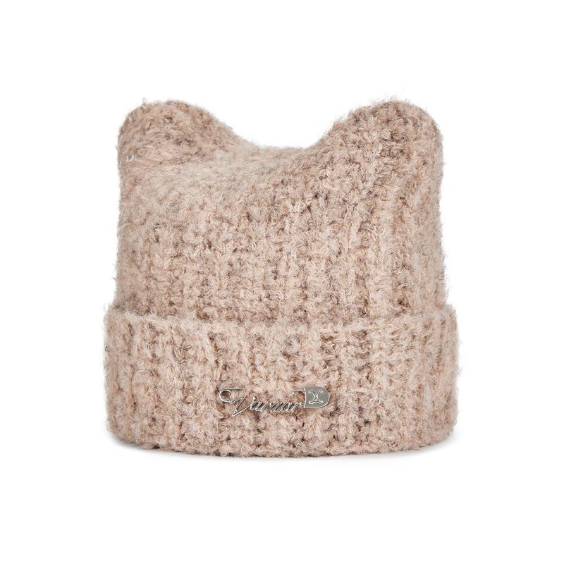 VARZAR Safety Pin Square Beanie / Beige