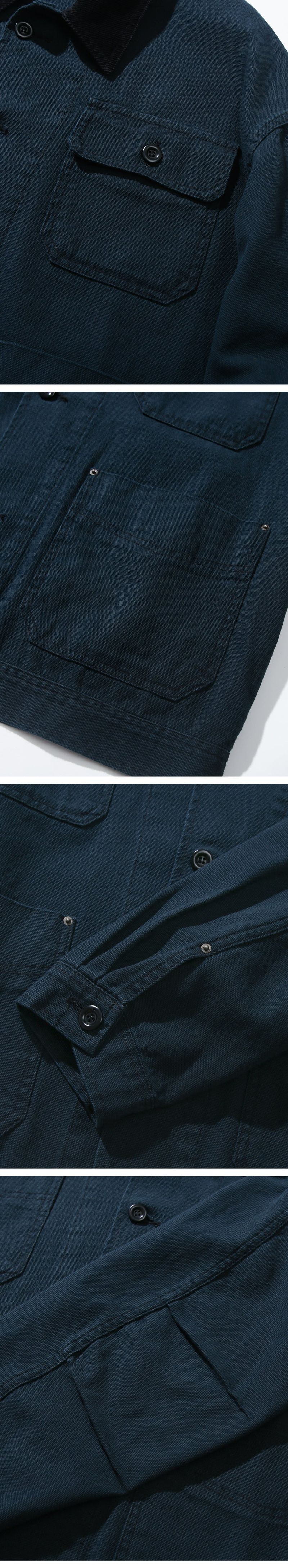 CANVAS COTTON WORK JACKET_BLUE GREEN