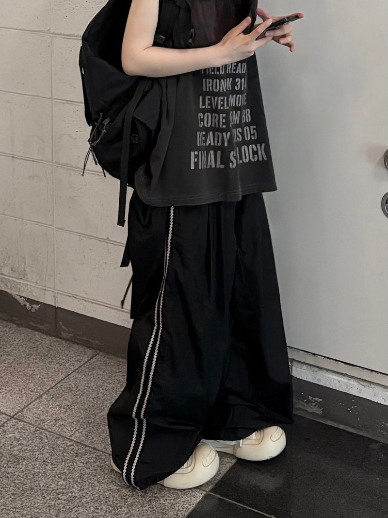 ethnic track nylon pants