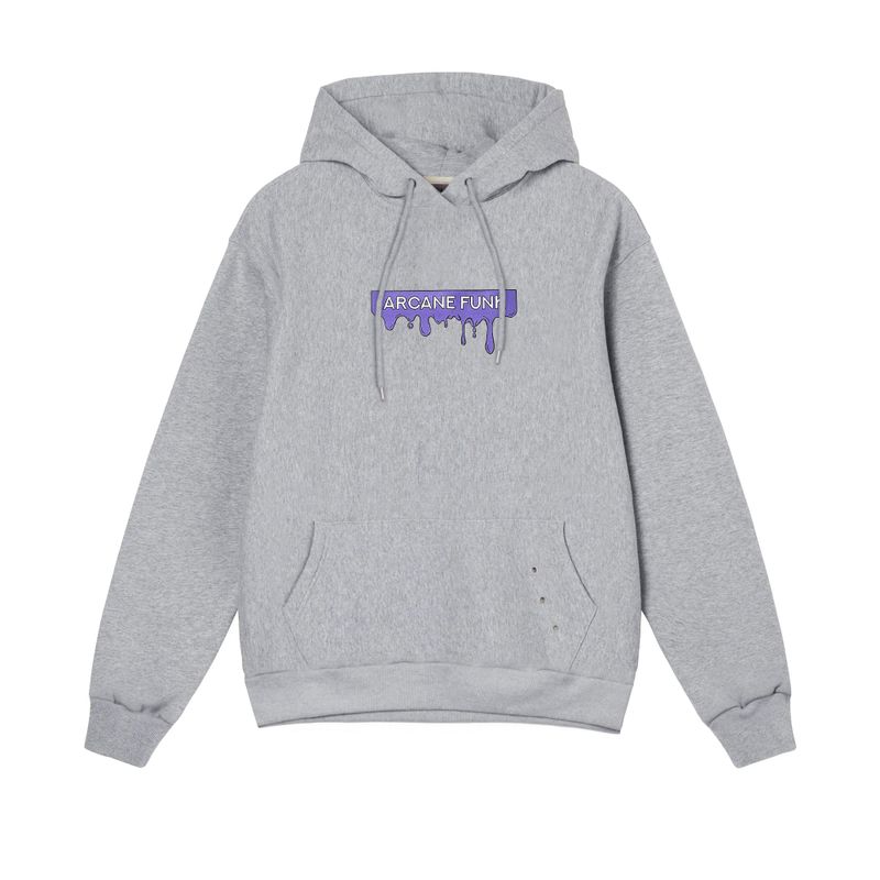 PURPLE LIP HOODIE gray