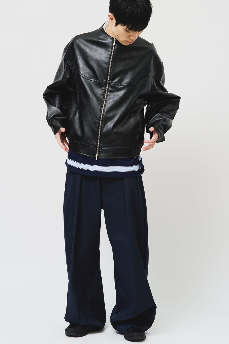El Collarless Leather Jacket