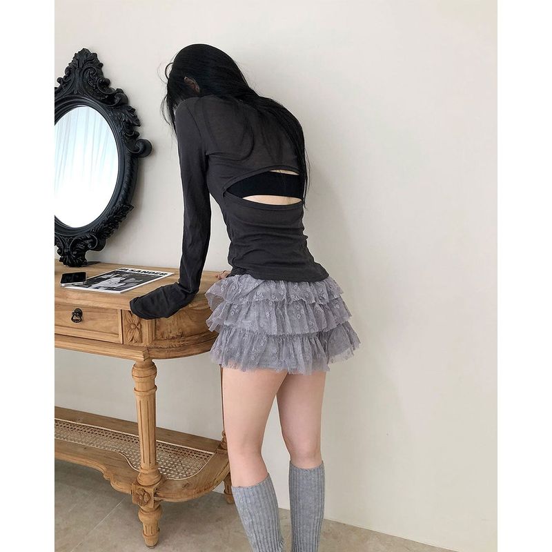 Back Slit V-neck T
