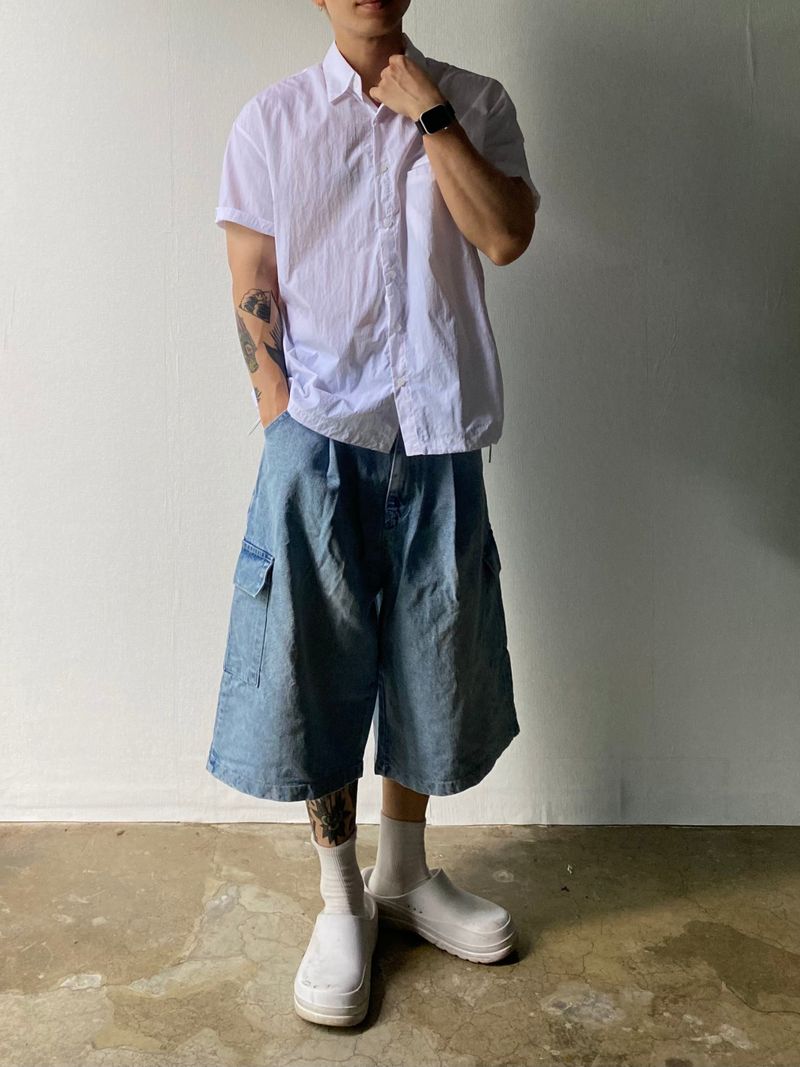 String Nylon Short Sleeve Shirt 4C