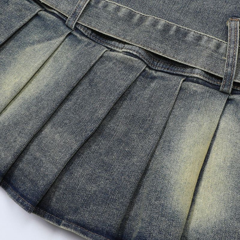 Siera Washed Denim Skir