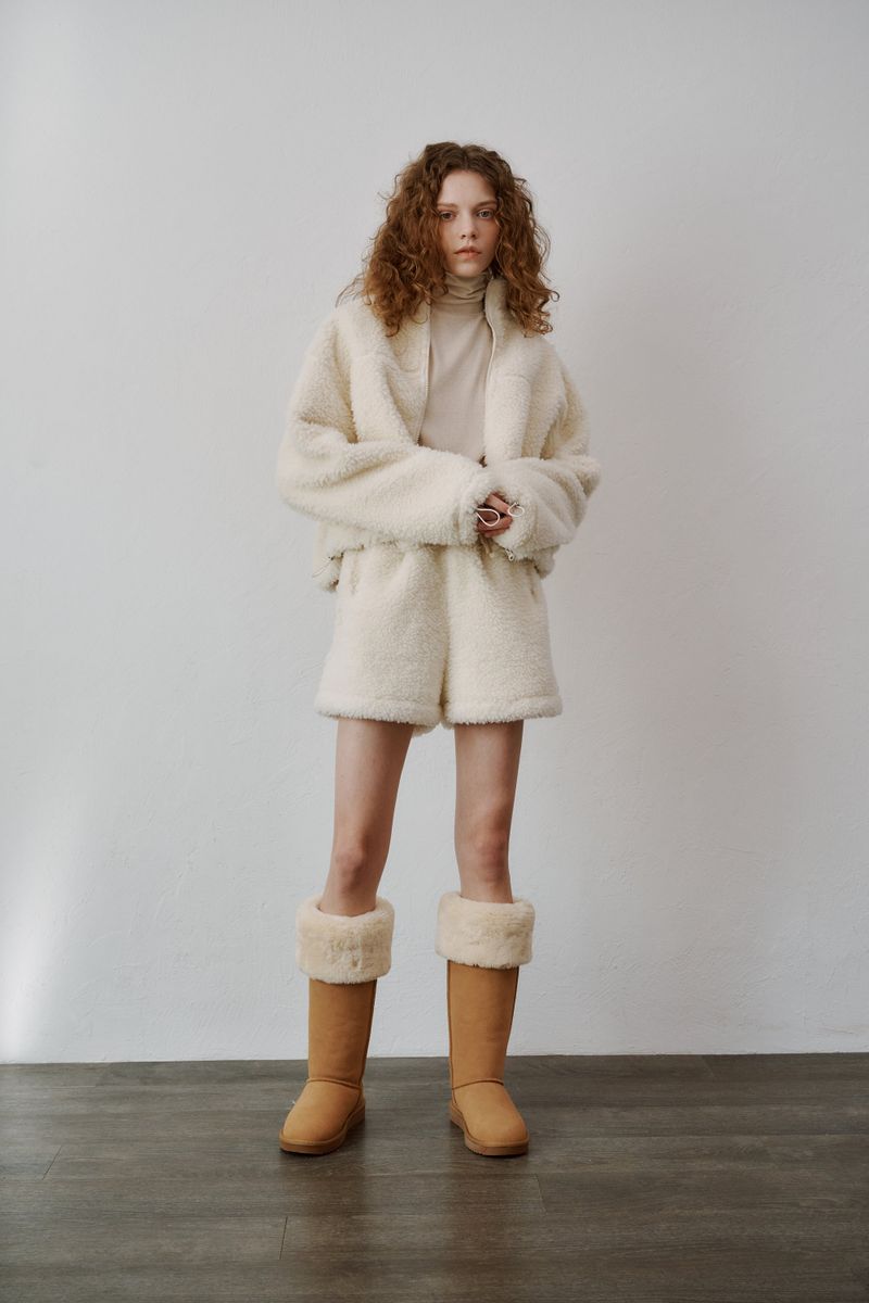 Boucle zip-up (Ivory)