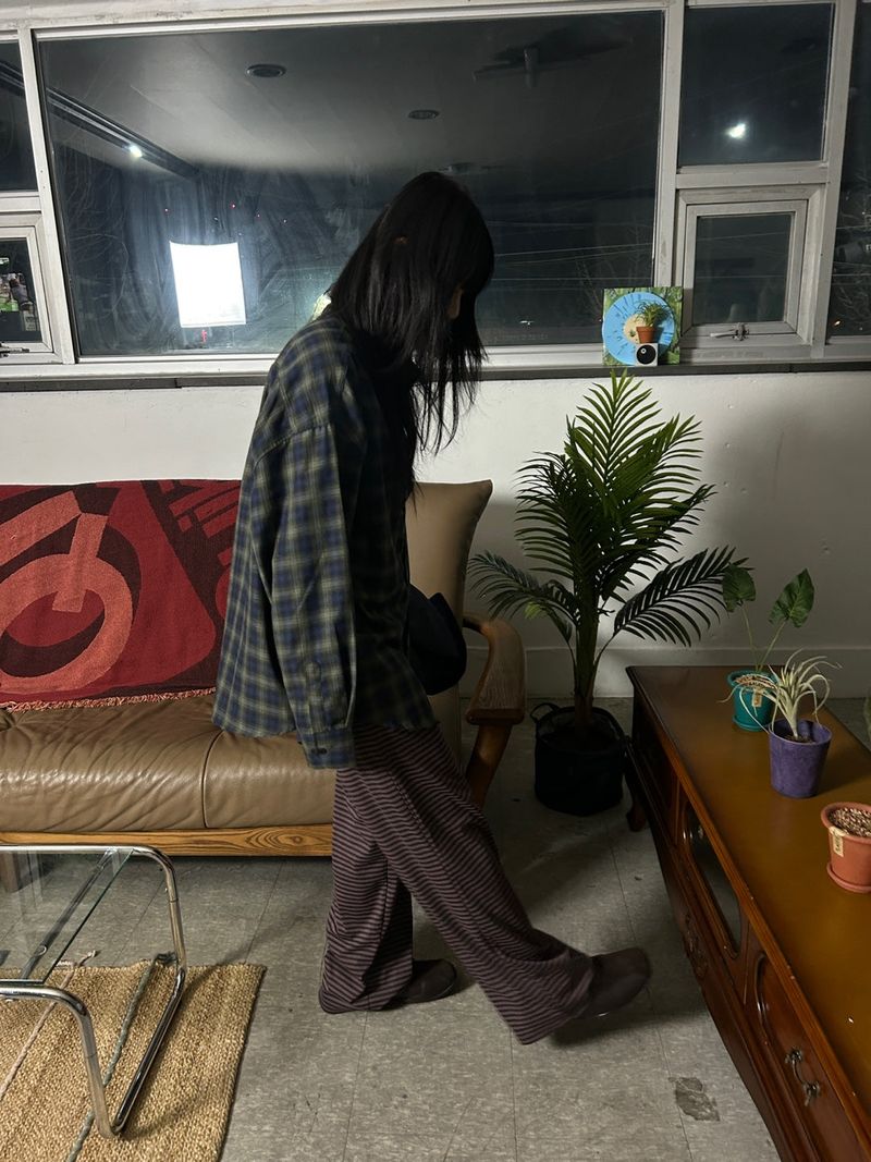 (3colors) stripe natural pants