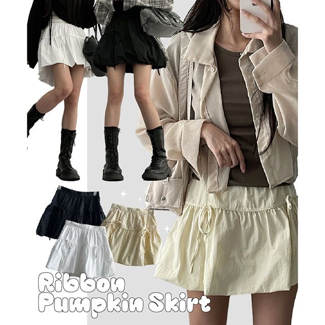 hijjoo（ハイチュー）の「Glonylon Back Banded Ribbon Mini Skirt（Skirts）」