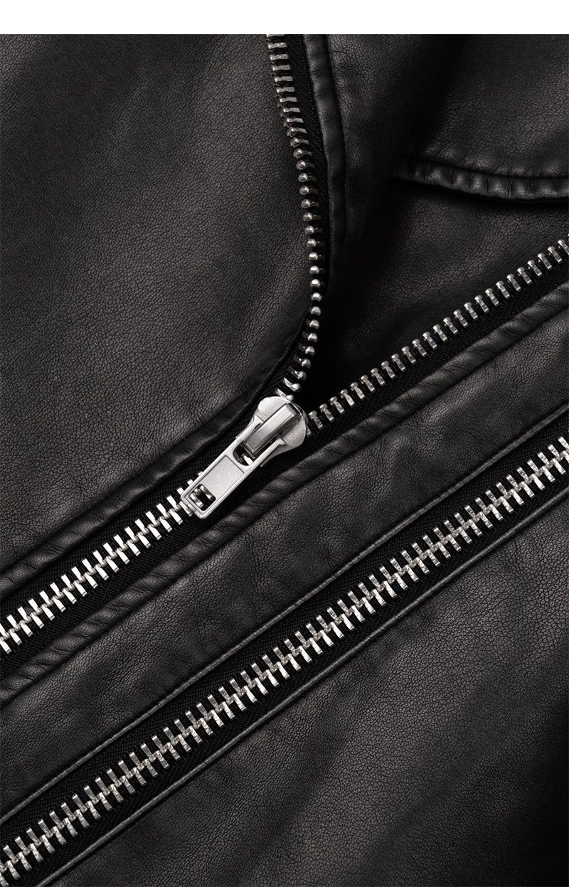 [F/W] Washed crop rider jacket