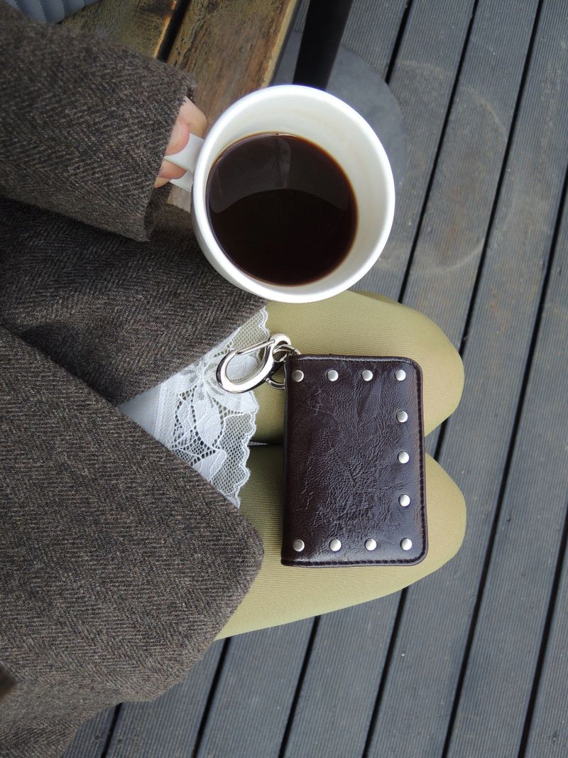 Studded Keyring Card Wallet (2 Colors)
