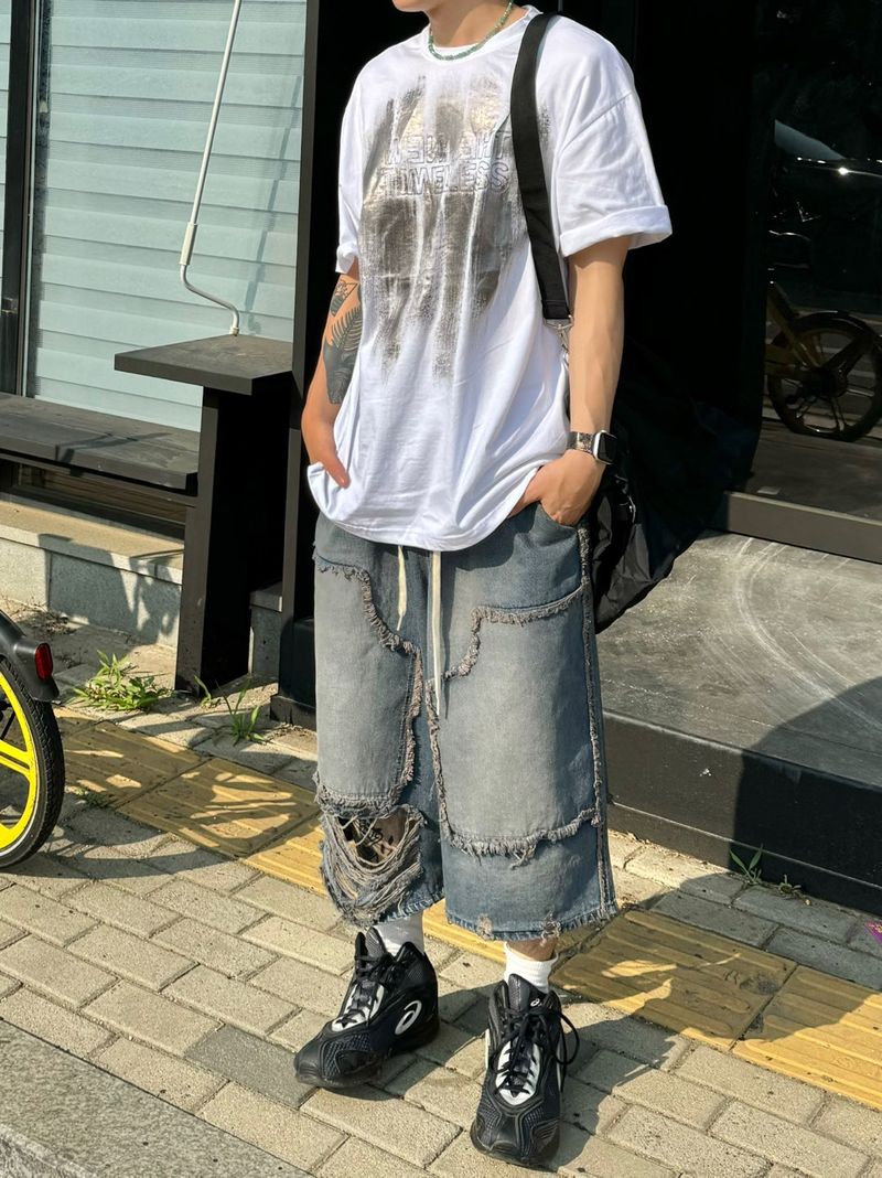Blue low vintage half pants 1C