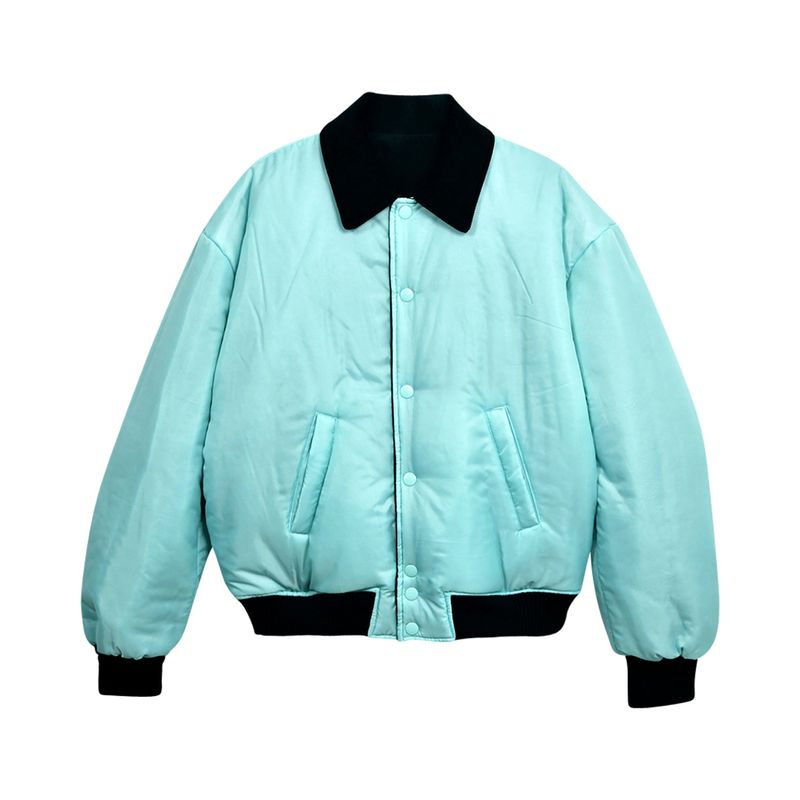 [UNISEX] Reversible "WORLD PEACE" Padded Bomber Jacket (Blue Mint)