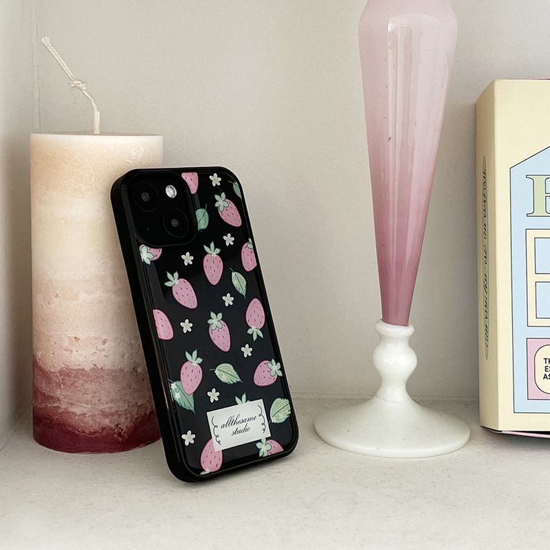 strawberry epoxy bumper case (black)