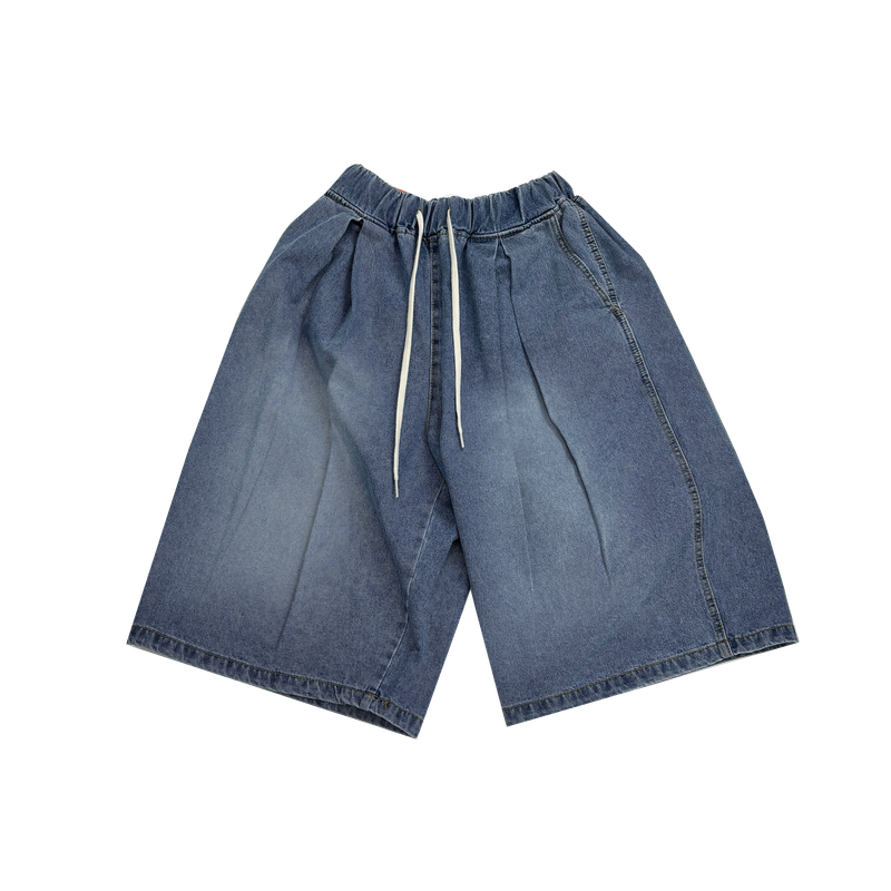 pintuck denim half pt
