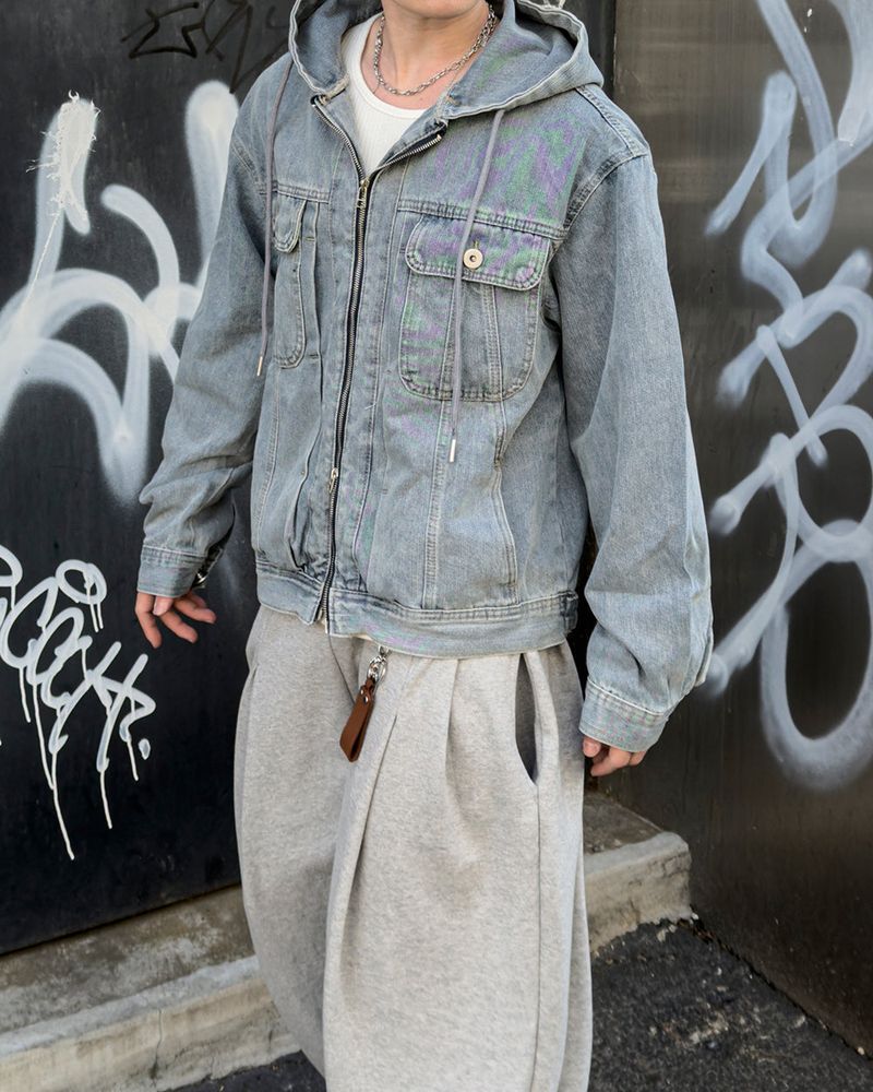Carven Hooded Trucker Denim Jacket