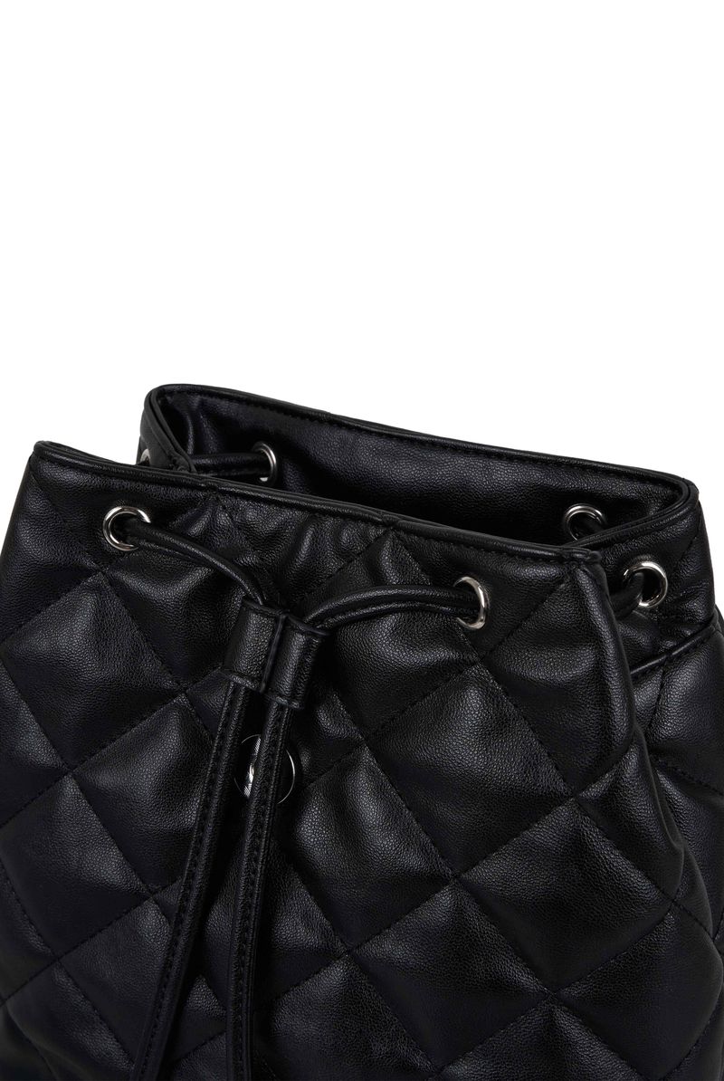 Bunny quilted ribbon bag, Black
