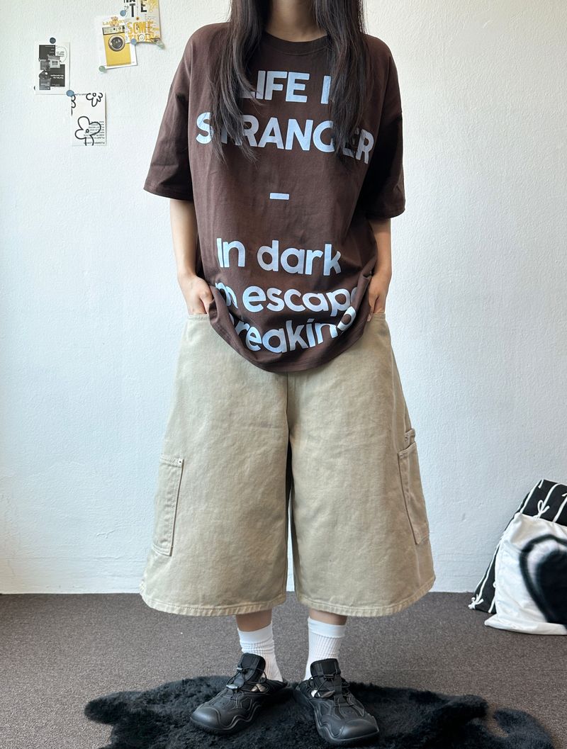 Double Ring Cargo Rivet Cotton Bermuda Shorts 3color