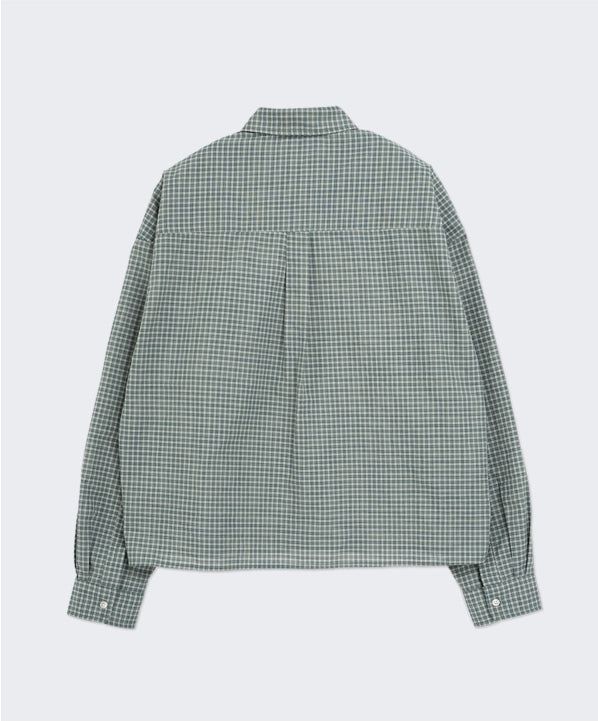 Crop Check Long Sleeve Shirt Mint