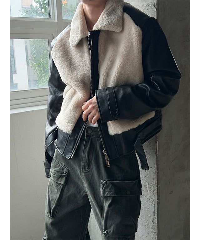 LAURANT（ロラン）の「Shirring leather mustang（Jackets/Outerwear）」