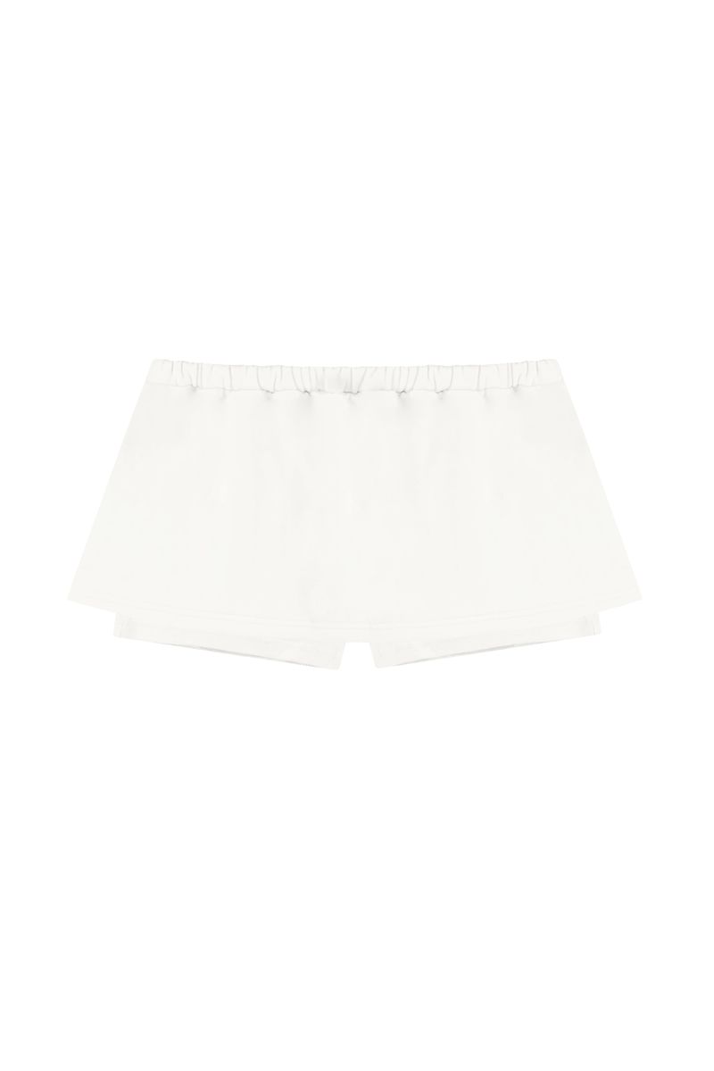 Basic logo low rise sweat skirt, White