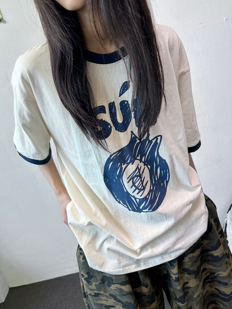 Sungre Raglan Contrast Oversized Tee 3color