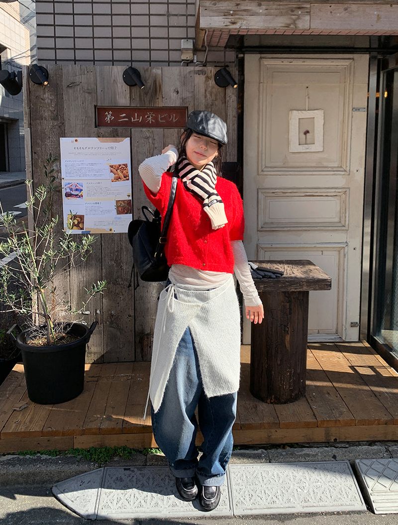 KNIT STRIPE MUFFLER (2C)
