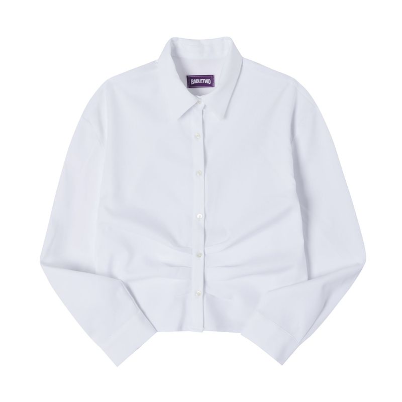 Leona shirring shirts WHITE