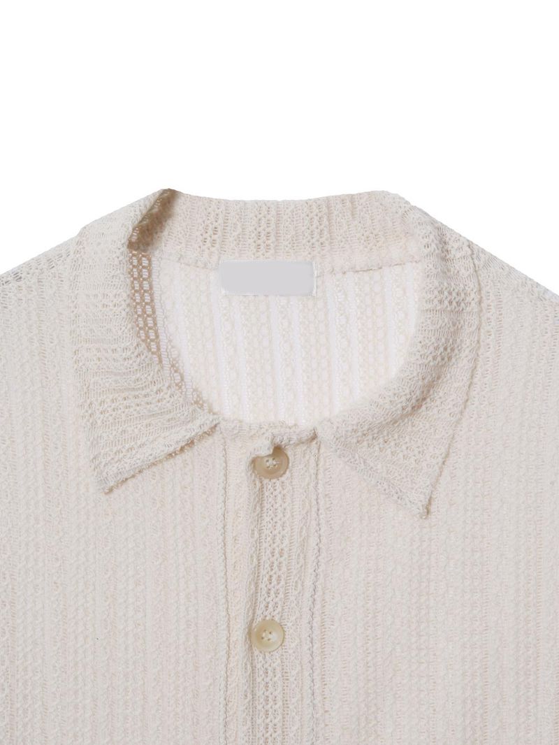ASCLO Varsity Lace Short Sleeve Cardigan (3color)