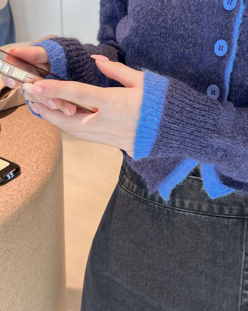 【MADE】コントラスティングウールカーディガン