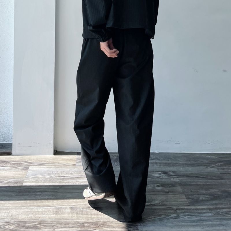 Draped Pinstripe Relaxed Trousers