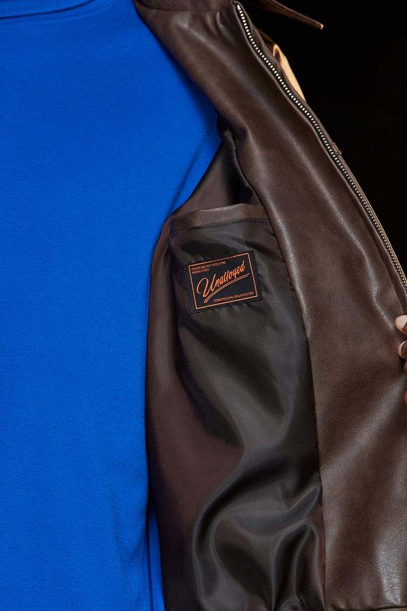 FAUX LEATHER WESTERN BLOUSON / BROWN