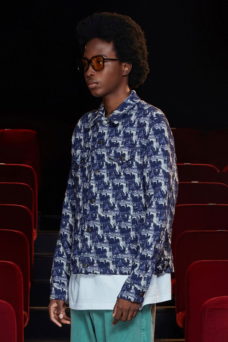 WAVE JACQUARD JACKET / NAVY