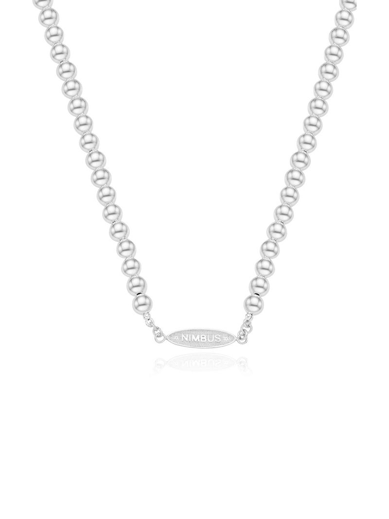 TAG SILVER BALL NECKLACE