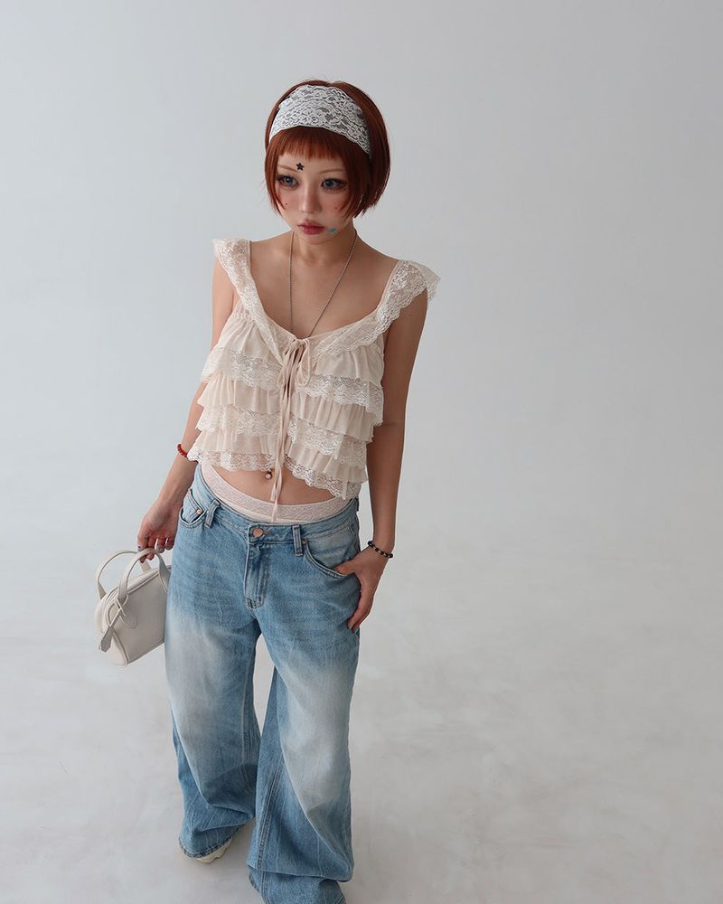 Zero Lace Cancan Frill Blouse