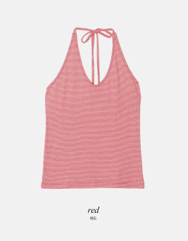 Border Halter Neck Sleeveless (3color)